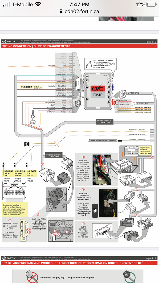 Toyota Sienna (H Key) (2015-2020) Remote Car Starter Plug 'n Play