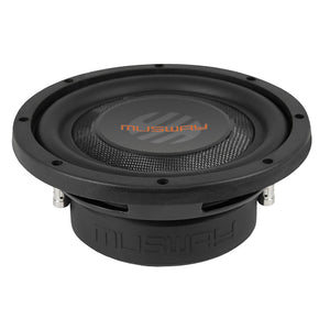 MUSWAY MWS822  8" 250W- 300W Rms Dual 2 Ohm Subwoofer In Flat Design