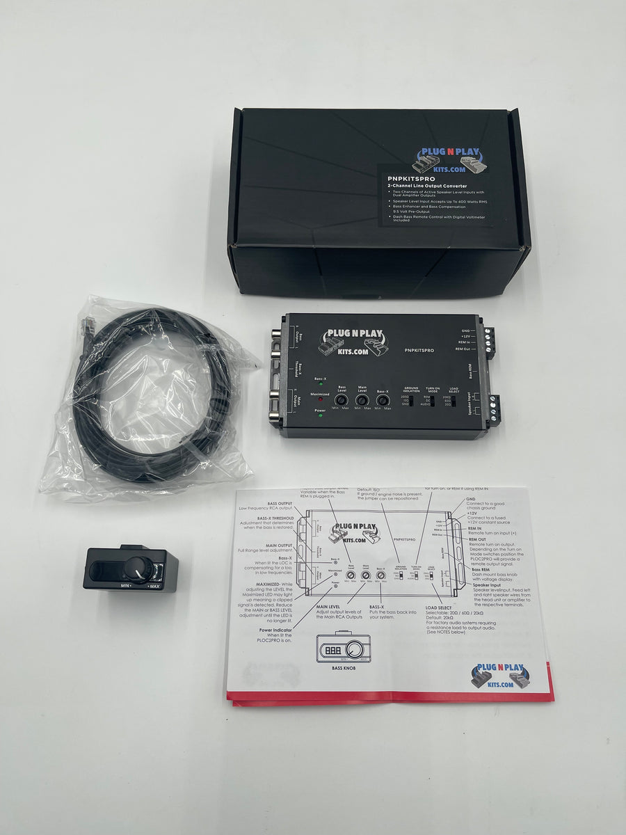 PNPKITSPRO 2 CHANNEL ACTIVE LINE OUTPUT CONVERTER WITH BASS KNOB – Plug ...